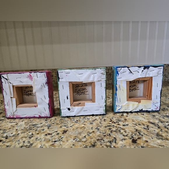 Susan Rene Original Signed Canvas Art Small Heart Set (3) 5x5 - Picture 6 of 9